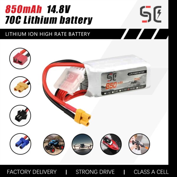 Customized 850mAh 70C lithium battery pack quadcopter Vehicle model Ship model RC Drone 7.4V 11.1V 14.8V 18.5V 22.2V