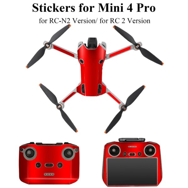 ผิวสำหรับ DJI MINI 4 Pro Drone สติกเกอร์กันน้ำอุปกรณ์เสริมโดรนกล้อง RC 2/RC-N2สำหรับ MINI 4 Pro