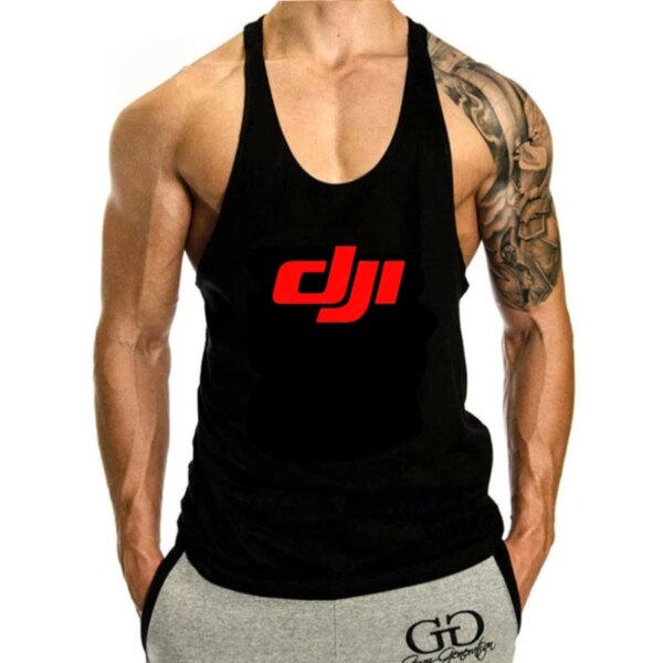 DJI Professional Pilot Drone - Custom Men's Black tank top men Men's Fashion Crew Neck sleeveless Cotton Tops tank top men