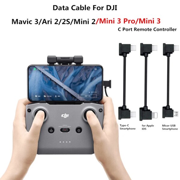 Data Cable For DJI RC-N1 Mavic 3/Ari 2/2S/Mini 2/MINI 3/3 PRO Drone IOS Type-C Micro Adapter Wire Connector Tablet Phone Cable