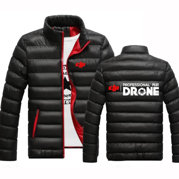 Dji Professional Pilot Drone Print New Winter Jackets Parka Men Autumn Winter Warm Outwear Slim Coats Casual Windbreaker Jackets