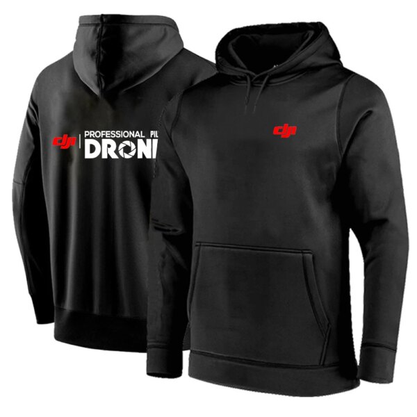 Dji Professional Pilot Drone Print Winter Hip Hop Men's Sports Hoodie High Street Casual Sweatshirt Hoodie Fashion Clothing