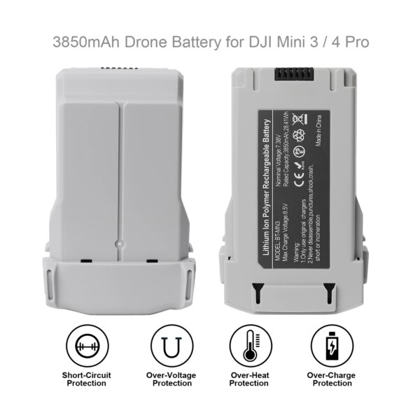 Drone Battery Plus For DJI Mini 3 Pro / DJI Mini 4 Pro / DJI Mini 3 3850mAh-7.38V Drones Acessórios Flight Batteries Replacement