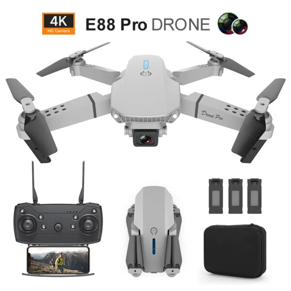 Drone E88 Pro 4K HD Dual Camera Height Fixed WiFi FPV Professional RC Quadcopter Children's Toys