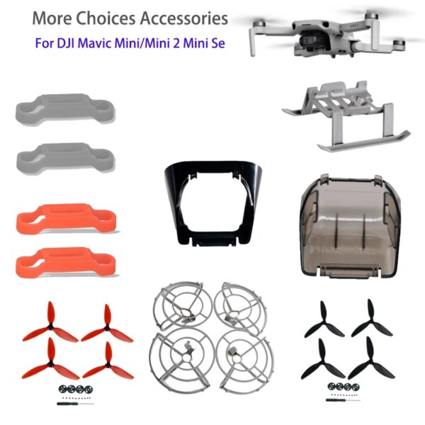 Drone Landing Gear for DJI Mavic Mini/MINI 2/Mini SE Drone Propeller Guard Holder Sunhood Sticker Film Battery Cover Accessories