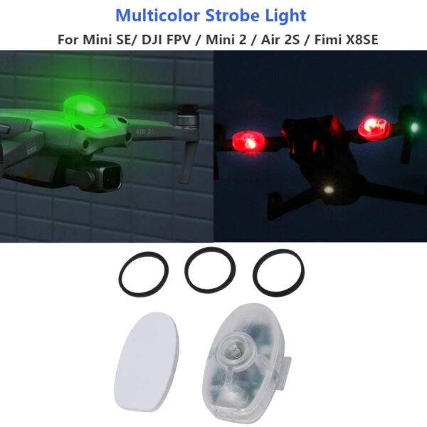 Drone Strobe Lights, Anti-Collision Lighting, RGB LED Lights for DJI Mini 2/Mavic Air 2/2 Pro/Mavic Mini/FPV/fimi x8 mini Drone