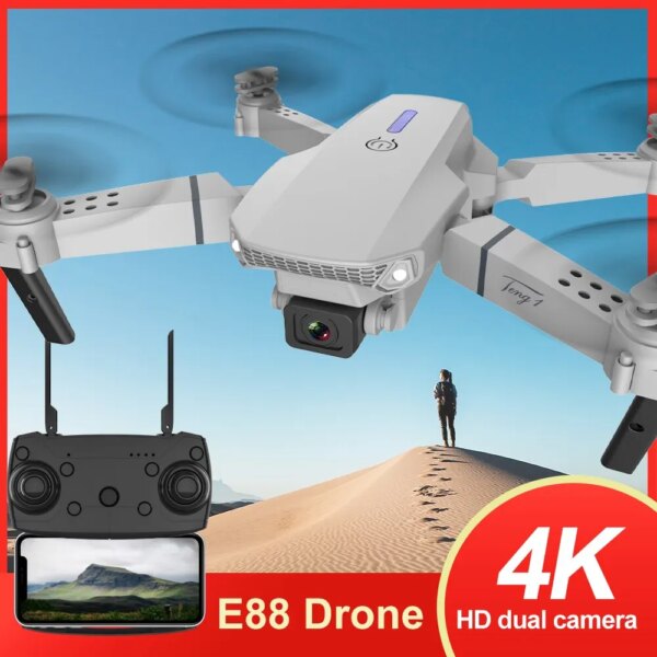 Drones with Camera 4k HD UAV Aerial Photography Dual Camera Folding Aircraft E88 PRO Remote Control Fixed Height Quadcopter