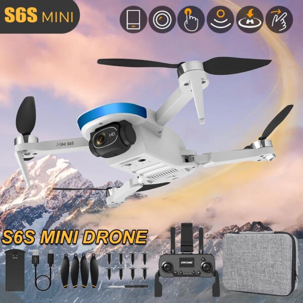 Dual Lens professional drone with gps EIS Electronic Image Stabilisation S6S Mini drone 4k camera Pro drone  Aircraft Toys