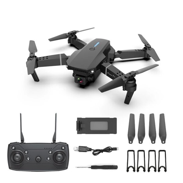 E88 Drone HD 4k Dual Camera Folding Four-Axis Aerial Photography Aircraft Remote Control Aircraft E525