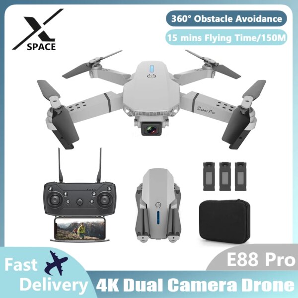 E88 Drones with Dual HD 4k UAV Camera Drone Aerial Photography Folding Aircraft Remote Control Fixed Height Quadcopter dron Toys