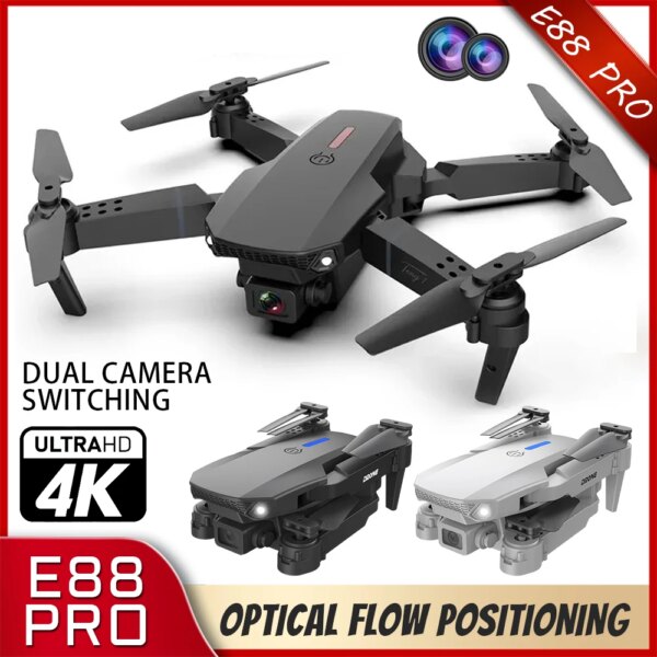 E88Pro Drone Profesional 4k HD Rc Airplane Dual-Camera Wide-Angle Head Remote Quadcopter Airplane Toy Helicopter RC Dron Toy