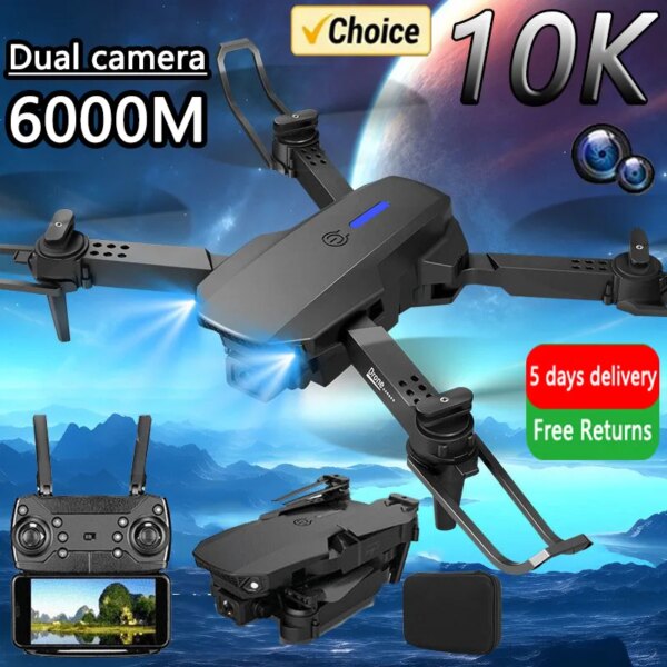 E88Pro RC Foldable Drone 4K Professinal With 1080P Wide Angle Dual HD Camera WIFI FPV Height Hold Apron RC Helicopter for Gifts