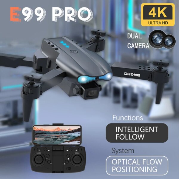 E99 Getting Started Drone Optical Flow 4K Lens Aerial Photography Four Axis Aircraft Fixed Height RC Aircraft Toy Foldable gift