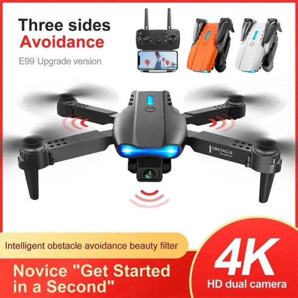 E99 Pro Dron with Dual Camera Professional 4K dron WIFI Optical Flow Drone fpv Obstacle Avoidance Aerial Photography Quadcopter