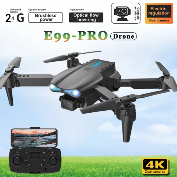 E99 Pro Drone with Camera Professional 4K Dual Camera WIFI Optical Flow Drone Obstacle Avoidance Aerial Photography Quadcopter