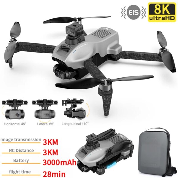 F13 Drone 8K Professional HD Camera 3KM GPS EIS 3-Axis Anti-Shake Gimbal Obstacle Avoidance 5G FPV Brushless Quadcopter RC dron