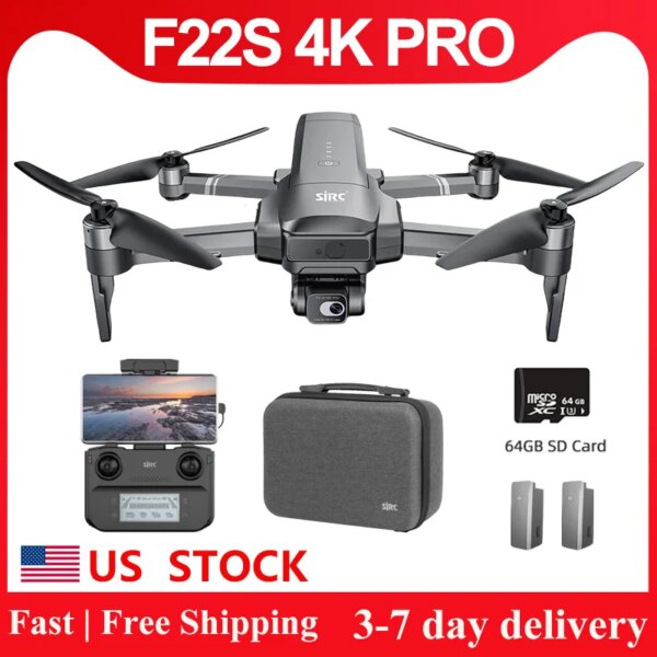 F22S 4K PRO Drone Camera Obstacle Avoidance EIS 2-Axis Brushless 3.5km Flight Distance RC Helicopter GPS Quadcopter