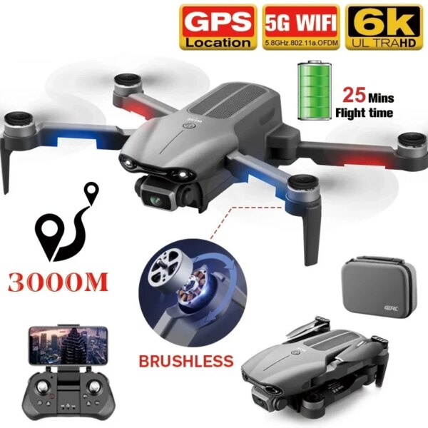 F9 Drone GPS 4K HD Camera WiFi Fpv Drones RC Helicopter 6K Professional Foldable Brushless Foldable Quadcopter Dron Toys