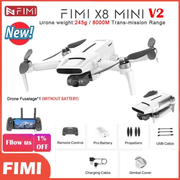 FIMI X8 MINI Pro V2 2023 Camera Drones 9km Transmission 4k Mini Drone Gimbal Professional 3500mAh Quadcopter with Remote Control