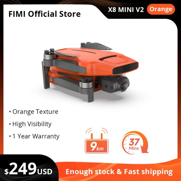 FIMI X8 MINI V2 Camera 245g ultra-lightweight 4k professional drone with 3-axis Gimbal Camera Auto Return mode 9km distance mini