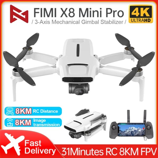 FIMI X8 Mini Pro Drone 4K Profesional 5G FPV 3-Axis Gimbal Camera Drones RC Remote Control Helicopter VS Mini 2 Air 2S GPS dron