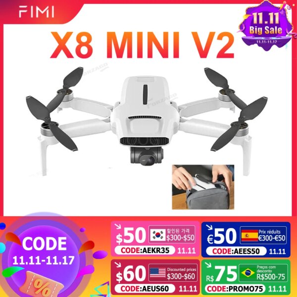 FIMI X8 Mini V2 Camera Drone under 250g Quadcopter drones 8km 4k professional mini x8 pro drone pro battery