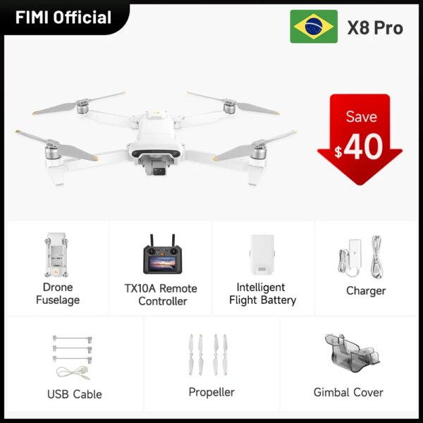 FIMI X8 Pro Camera Drones 15km professional Quadcopter camera RC Helicopter drone with gimbal 4K Camera GPS RC Drone