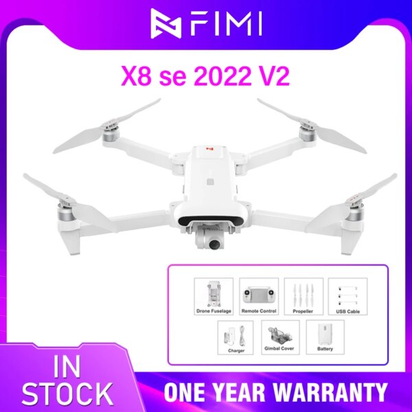 FIMI X8 SE 2022 V2 Camera Drone 10KM 4K professional Quadcopter camera RC Helicopter FPV 3-axis Gimbal 4K Camera GPS RC Drone