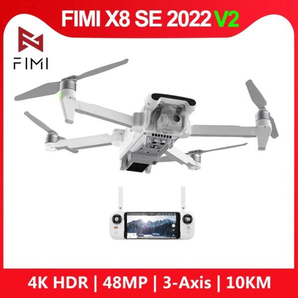 FIMI X8SE 2022 V2 Drone 10km RC Drone FPV 3-Axis Gimbal 4K Camera HDR Video GPS Helicopter Quadcopter RTF