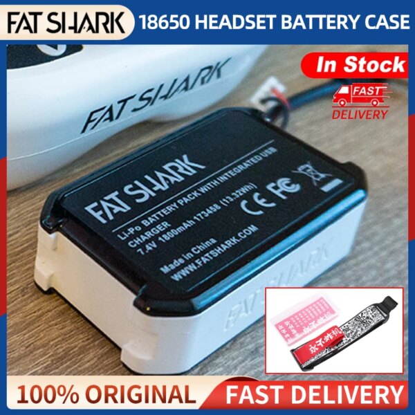 Fatshark 7.4V 18650 Headset Li-ion Cell Battery Case for FPV Goggles Dominator FSV1814 FAT SHARK HD2/HD3 RC Drone