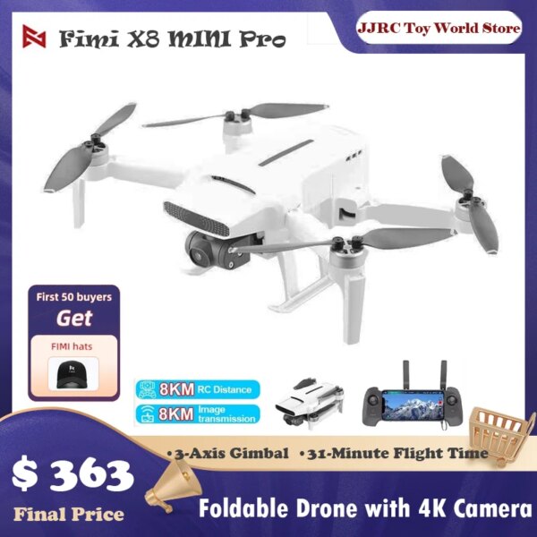 Fimi Drone 4k Profesional GPS Quadcopter Rc Helicopter 8km Fpv 3-axis Gimbal Rc Dron Quadcopter Rtf X8 Mini Drone Toys for Boys