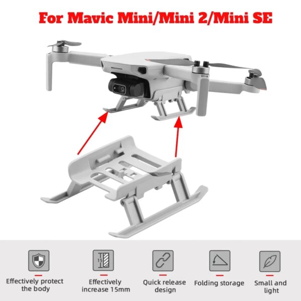 Foldable Landing Gear for DJI MINI SE/MINI 2/Mavic Mini Quick Release Height Extended Leg Protector Drone Accessories