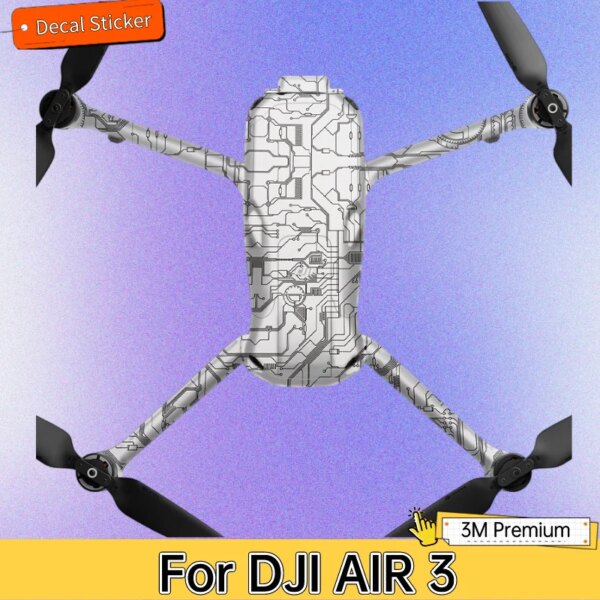 For DJI AIR 3 Decal Skin Vinyl Wrap Film Camera Drone Protective Sticker Anti-Scratch Protector Coat AIR3