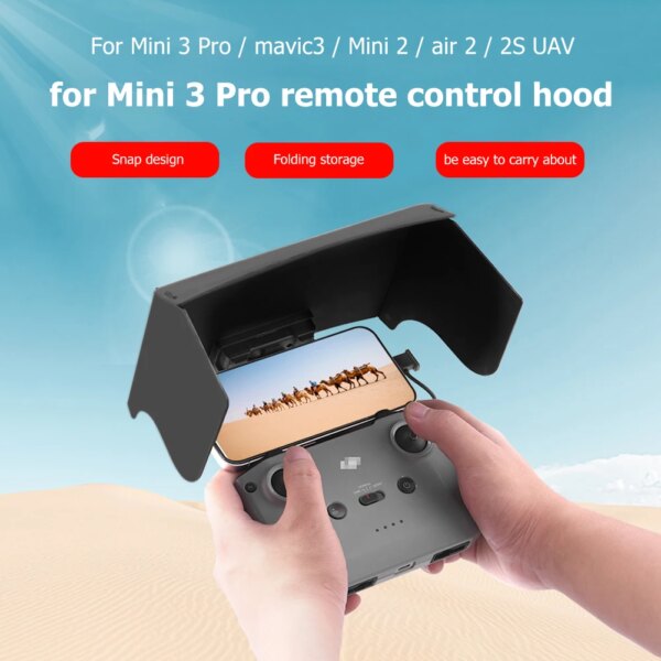 For DJI Mavic 3/Mini 2/Air 2/Air 2S/Mini 3 Pro RC-N1 Sunhood Remote Control Cover Sun Shade Phone Monitor Drone Accessories