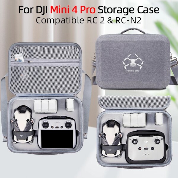 For DJI Mini 4 PRO Drone Body Remote Control Earthquake Protective Storage Bag And Landing Gear Propeller Holder Fixing Accessor