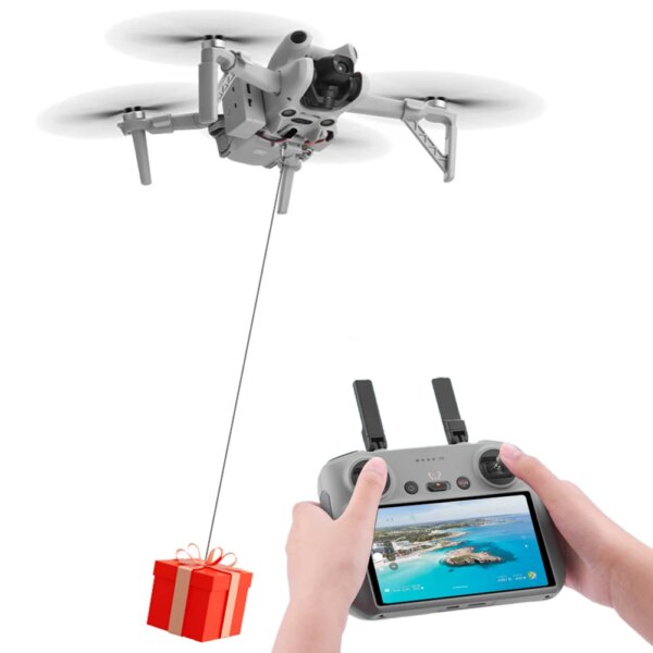 For DJI Mini 4 Pro Drone Airdrop Thrower System USB Charging Payload Delivery Thrower for Fishing Wedding Search