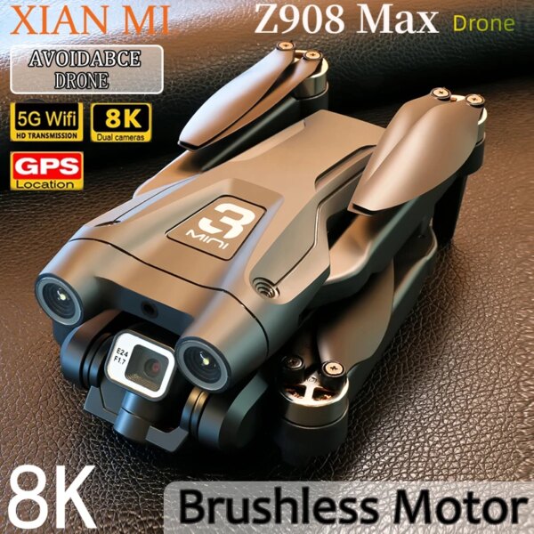 For Xiao Mi Z908 Max Drone Brushless Motor 8K GPS Professional Dual HD Aerial Photography FPV Obstacle Avoidance Quadrotor