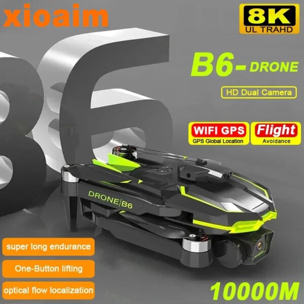 For Xiaomi B6 Race Drone 5G 8K Dual Professional Aerial Photography HD Dual-Camera WIFI FPV Four-Axis Rc Quadcopter Toy UAV