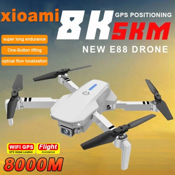 For Xiaomi E88 Pro FPV Drone WIFI Wide-angle 4K Camera Height Holding RC Foldable Quadcopter Professional Aircraft Dron Gift