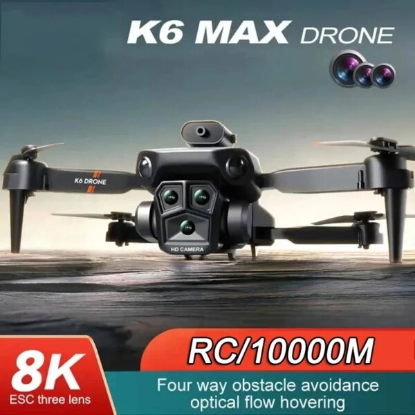 For Xiaomi K6 Max Drone 8K GPS Professinal HD Three Cameras Wide Angle Optical Flow Four-way Obstacle Avoidance Quadcopter Toys