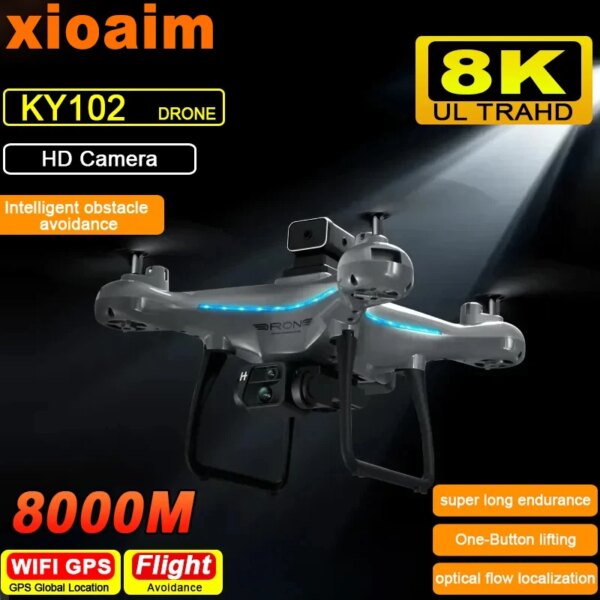 For Xiaomi KY102 8K Drone Obstacle Avoidance Optical Flow Position Aerial Photography RC Foldable Quadcopter for Christmas Gifts