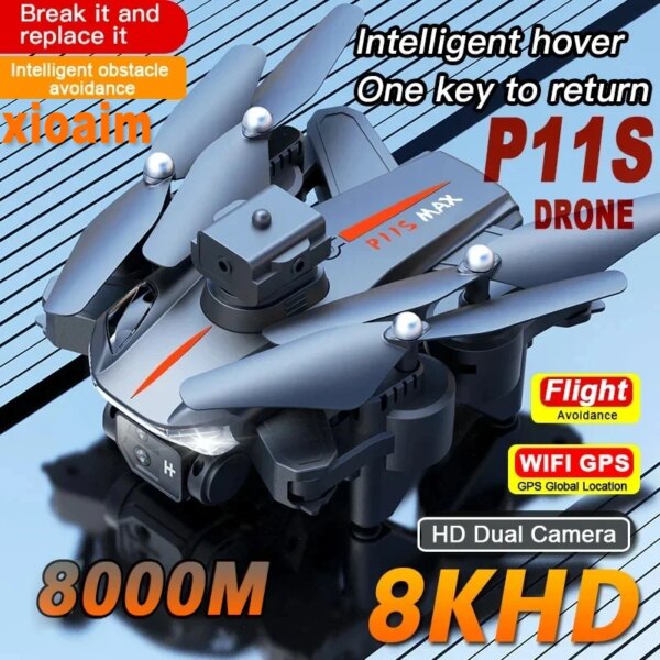 For Xiaomi P11S Drone 8K HD Camera Aerial Photography RC Plane Professional Foldable Quadcopter Children Toys Christmas Gifts