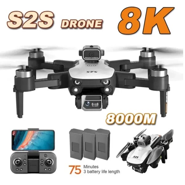 For Xiaomi S2S 8K GPS Profesional HD Aerial Photography Dual-Camera Omnidirectional Obstacle Brushless Avoidance Quadrotor Toy