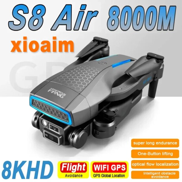 For Xiaomi S8 Drone 8K HD Professional Camera RC Quadcopter Helicopter FPV WIFI Distance Flow Avoid Optical Obstacles Christmas