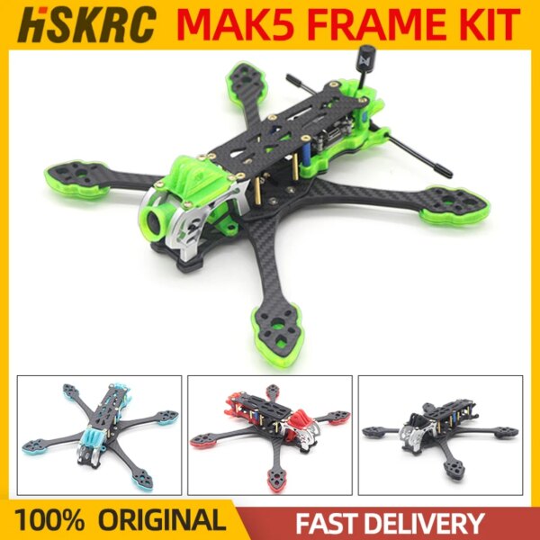 HSKRC MAK5 FPV Drone Frame KIT 225mm 3K Carbon Fiber 7075 Aluminum Alloy For FPV Freestyle DJI Vista Analog Drone Quadcopter