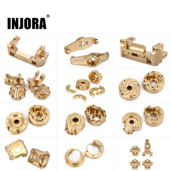 INJORA Heavy Brass Counterweight Portal Drive Housing Bumper Holder Axle Mount for RC Crawler TRX4 TRX-4 TRX6 Upgrade Parts