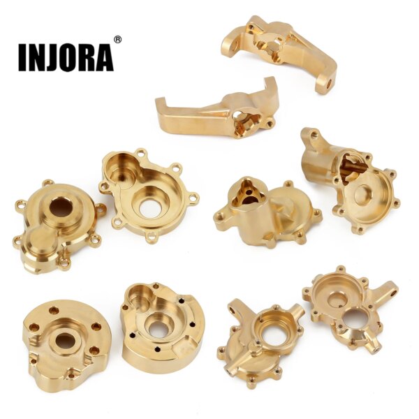 INJORA Heavy Brass Counterweight Portal Drive Housing Steering Knuckle for 1/10 RC Crawler Car Redcat Gen8 Upgrade Parts