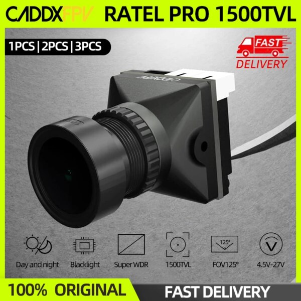 In Stock 1/2/3PCS Caddx Ratel PRO FPV Camera 1500TVL 16:9/4:3 NTSC/PAL FOV125° Blacklight Night Camera For FPV Drone CADDXFPV