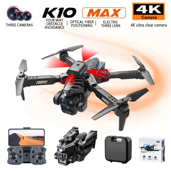 K10 Max/E88 Drone 4K Optical Flow Positioning HD Three Camera Professional fpv dron Aerial Photography Foldable Quadcopter