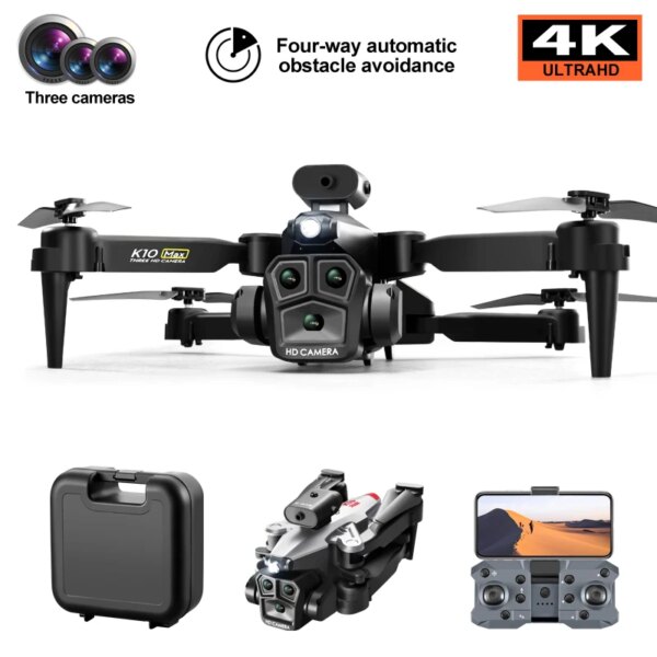 K10 Max/E88 Drone 4K Optical Flow Positioning High-Definition Three Camera Professional Aerial Photography Foldable Quadcopter